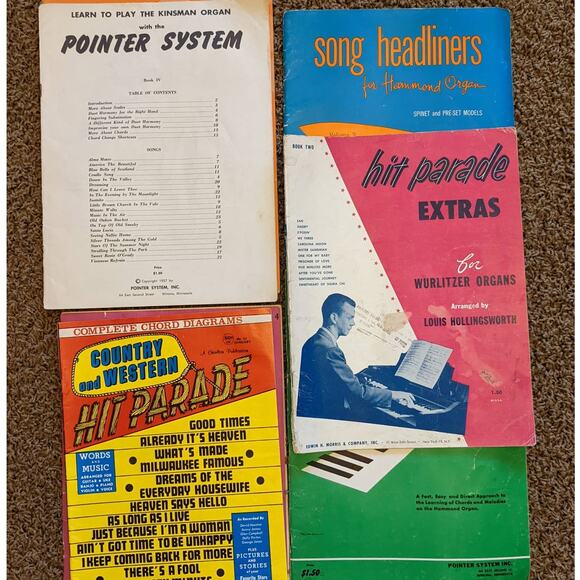 Vintage 1950s-1970s Sheet Music Country Western, Hammond Organ, Hit Parade - Picture 2 of 14
